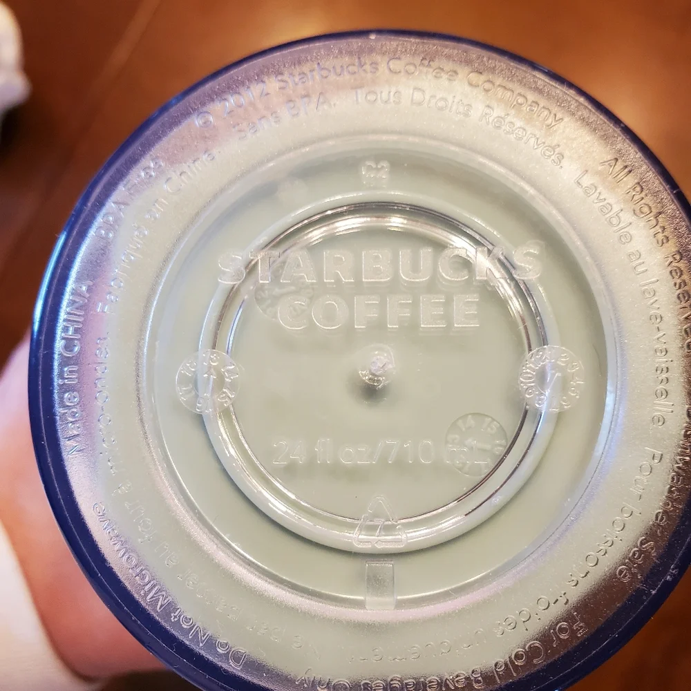 Starbucks 24oz Chiseled Silver Domed Light Blue Cold Cup Tumbler